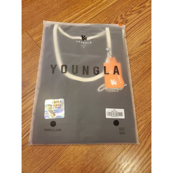 Youngla Classics Tank Mens Size Small Black Cream Trim #324 Logo Athletic NWT - Picture 7 of 7